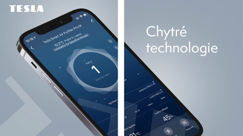 Čistička vzduchu Tesla PRO M SMART ovládání mobilem_05