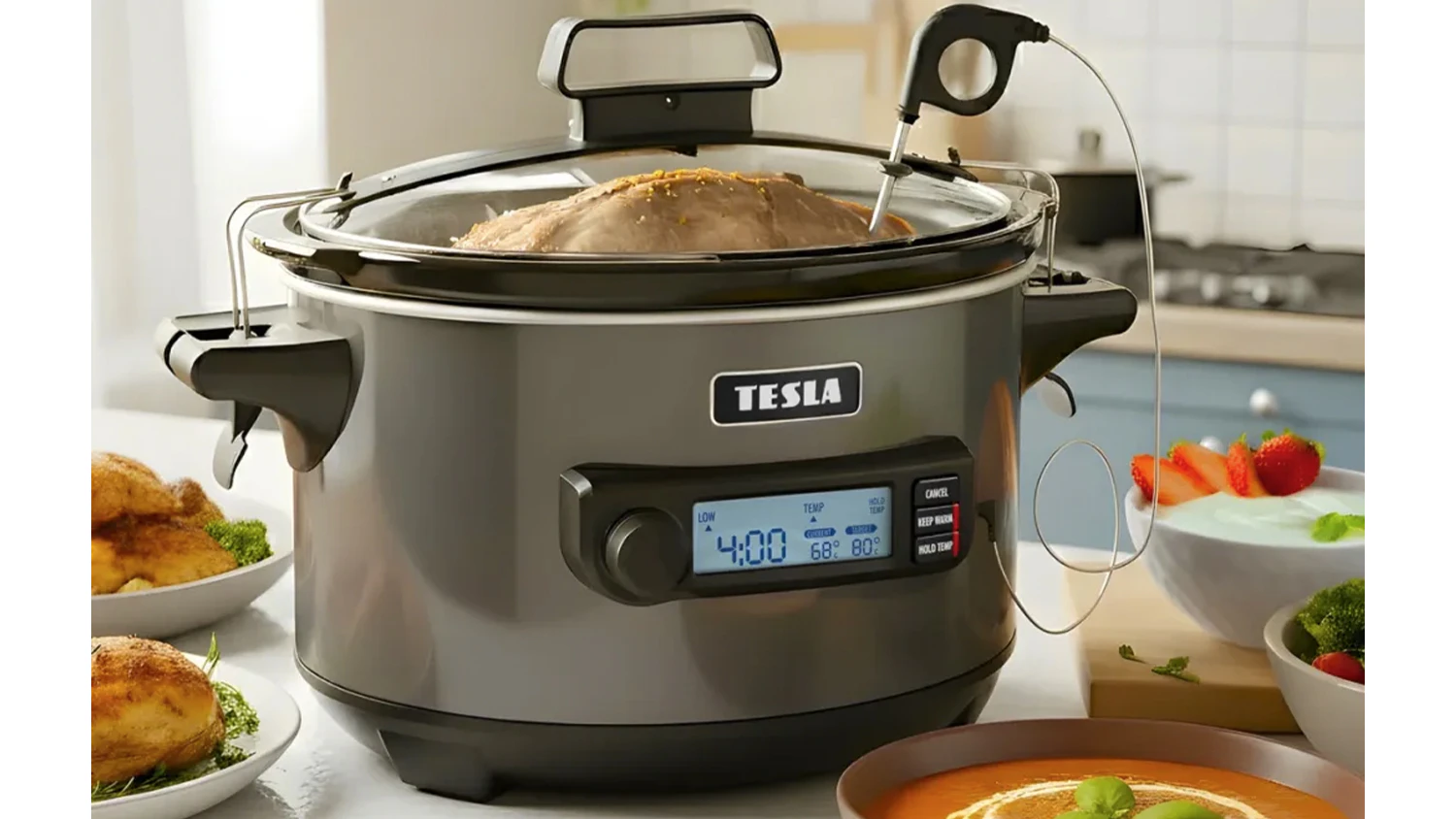 Cel&eacute; kuře vložen&eacute; v pomal&eacute;m hrnci Tesla SlowCook S900 Plus