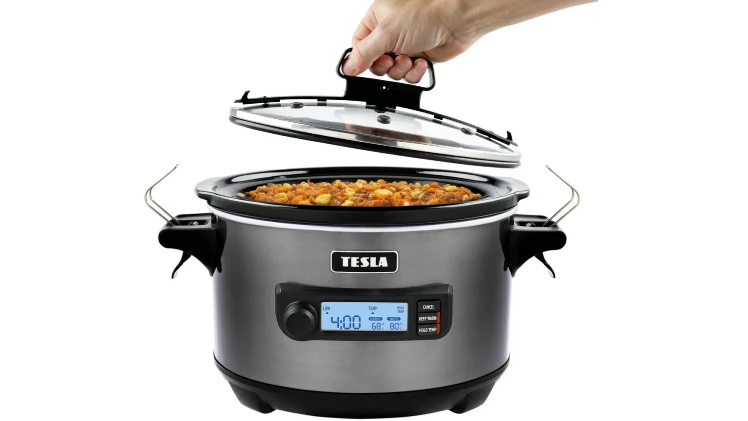 Skleněn&aacute; poklice pomal&eacute;ho hrnce Tesla SlowCook S900 Plus