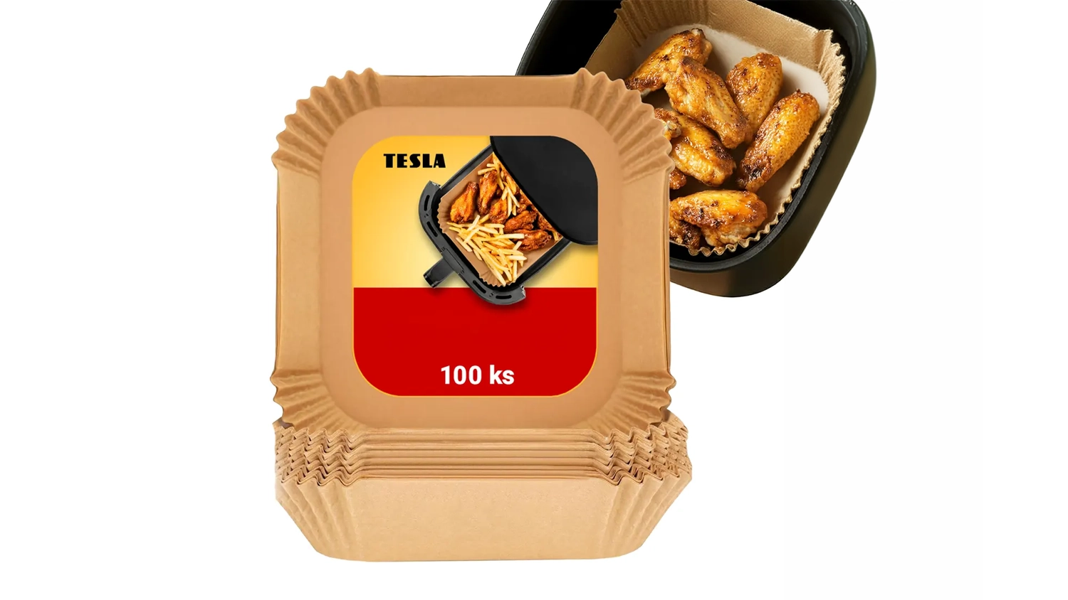Příslušenství k fritéze TESLA AirCook QB2055 papírová forma horní pohled