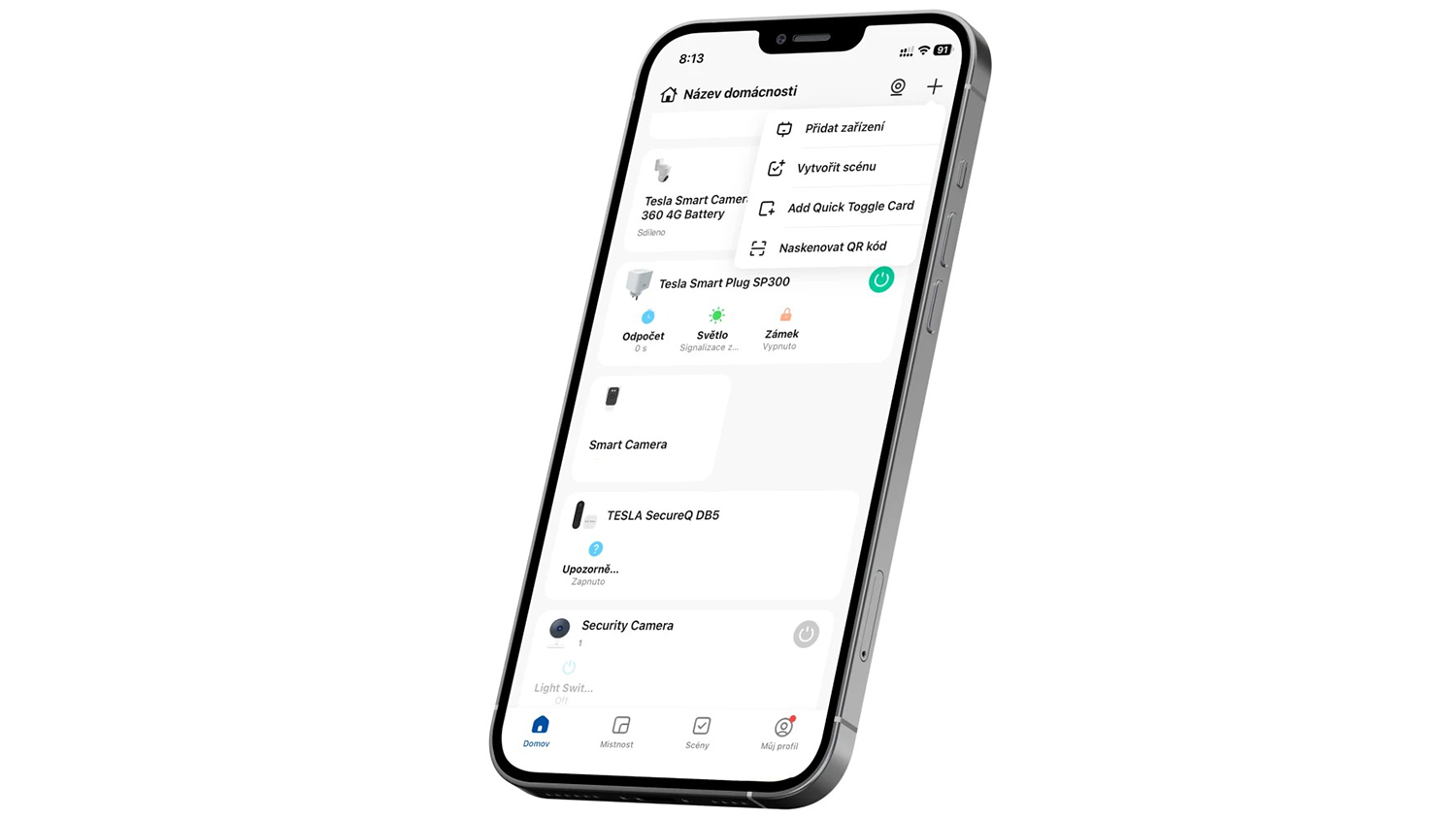 Aplikace TESLA Smart pro chytrou domácnost