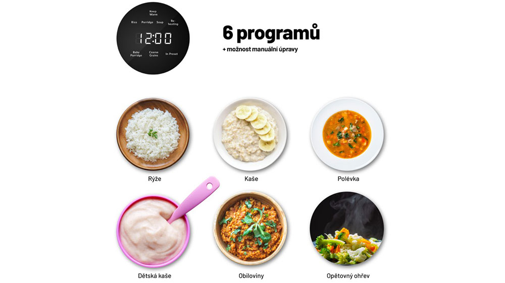 Ukázka programů s hotovými pokrmy z rýžovaru Lauben 1200WR_02