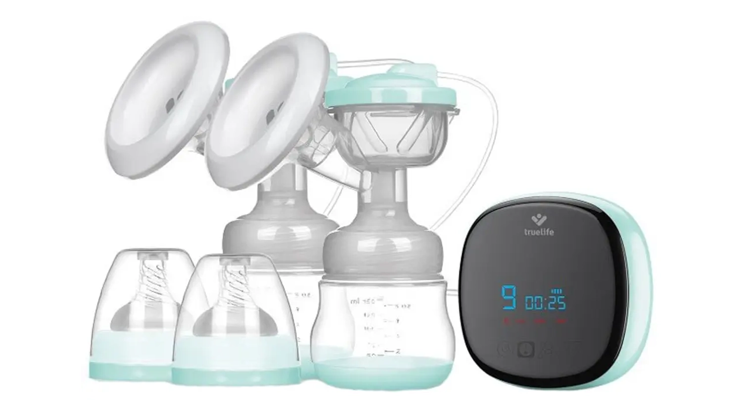 Ods&aacute;vačka ml&eacute;ka TrueLife Nutrio BP Electric Double na b&iacute;l&eacute;m pozad&iacute; ukazuj&iacute;c&iacute; celkov&yacute; design produktu