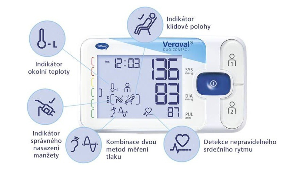 Přehledný LCD displej tlakoměru Veroval Duo Control_03