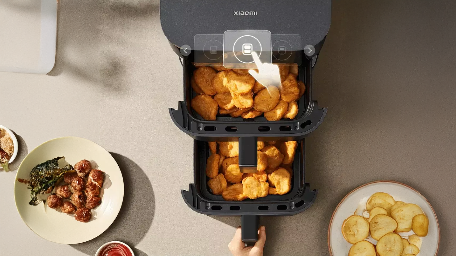 Smažení v Air Fryer Xiaomi Dual Zone