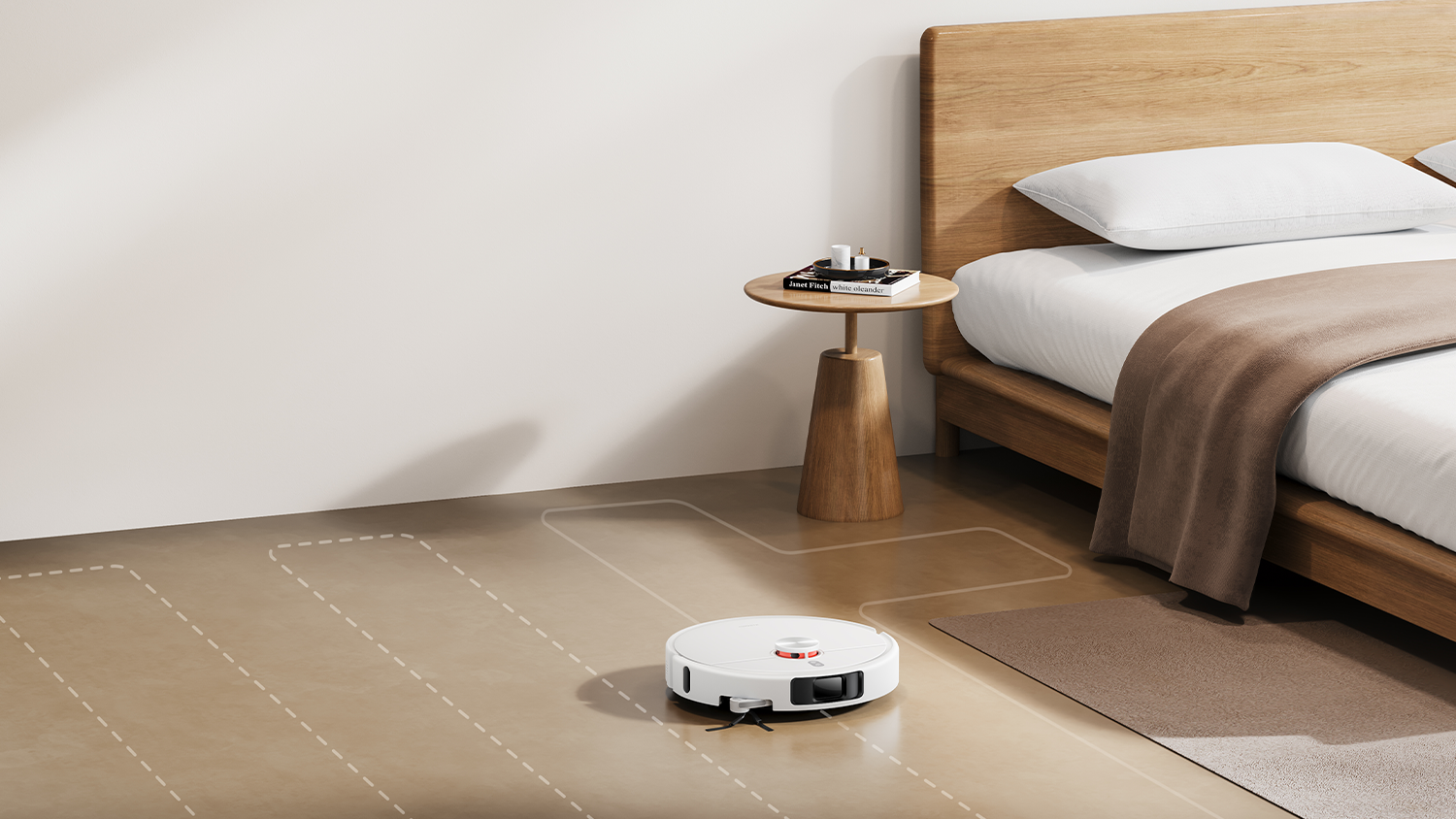 Robotick&yacute; vysavač 2v1 Xiaomi H50 Pro Robot Vacuum ukl&iacute;z&iacute; podlahu v ložnici