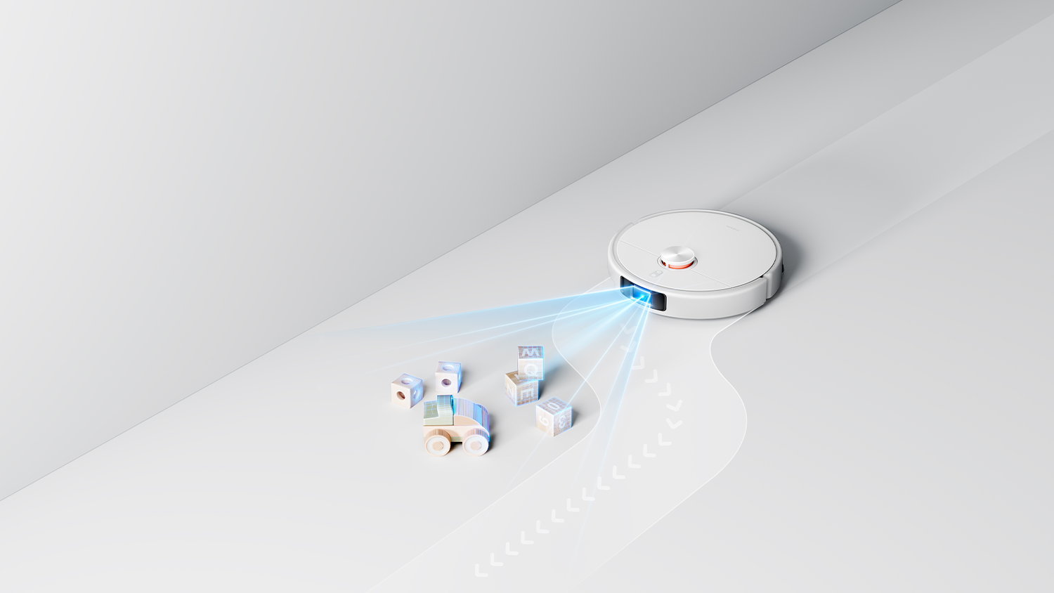 Robotick&yacute; vysavač 2v1 Xiaomi H50 Pro Robot Vacuum sn&iacute;m&aacute; přek&aacute;žky na podlaze