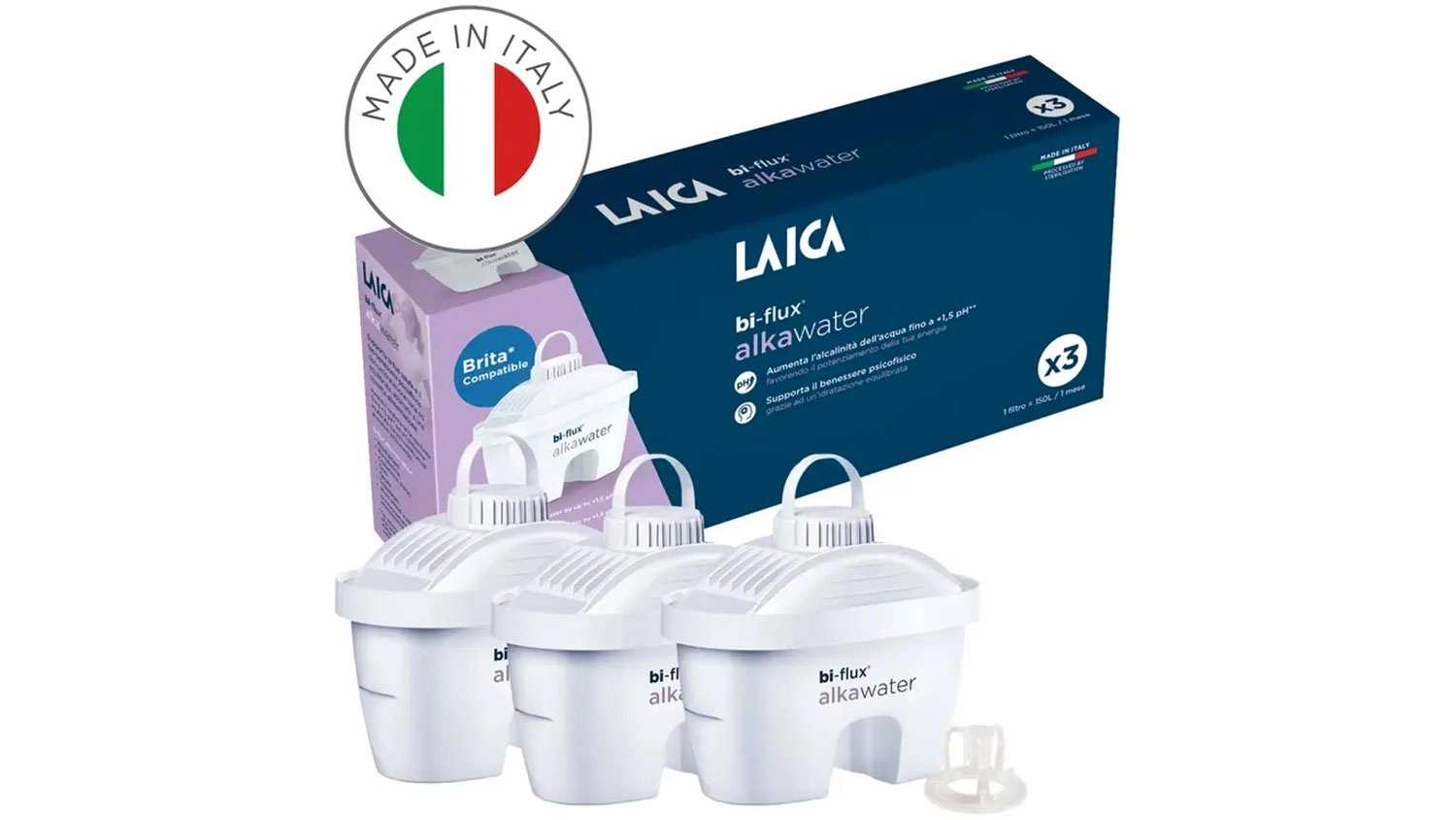 Filtre do kanvice Laica Bi-Flux Alkawater Slim K3M, 3 ks