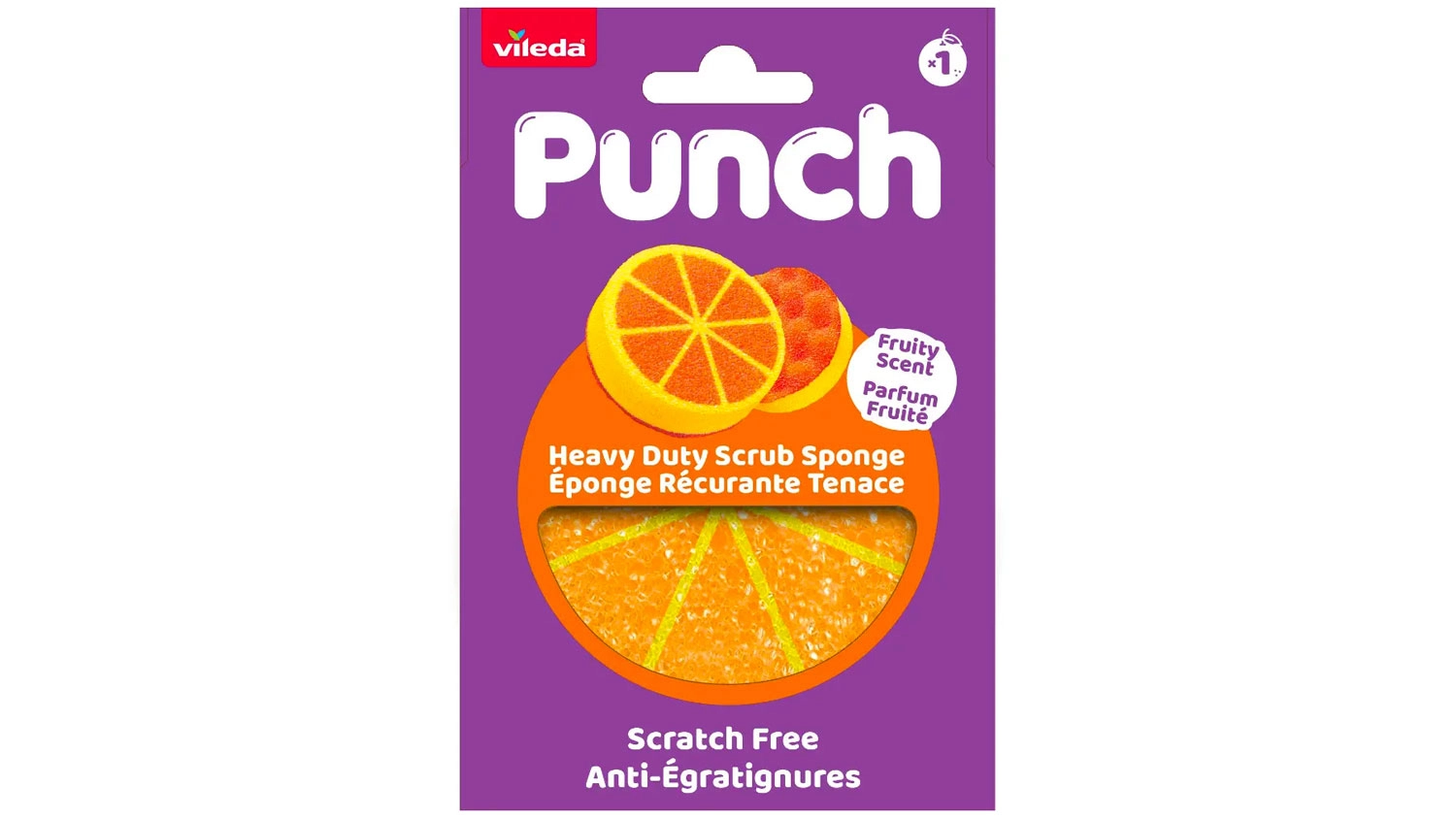 Viacúčelová hubka Vileda Punch Orange