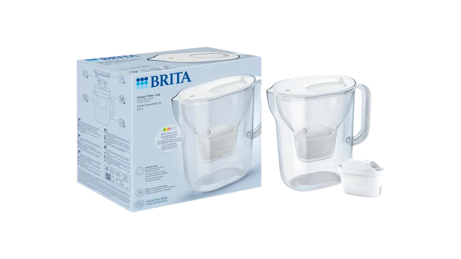 Filtračn&iacute; konvice Brita Style Essential 3,6 l b&iacute;l&aacute; + filtr s balen&iacute;m