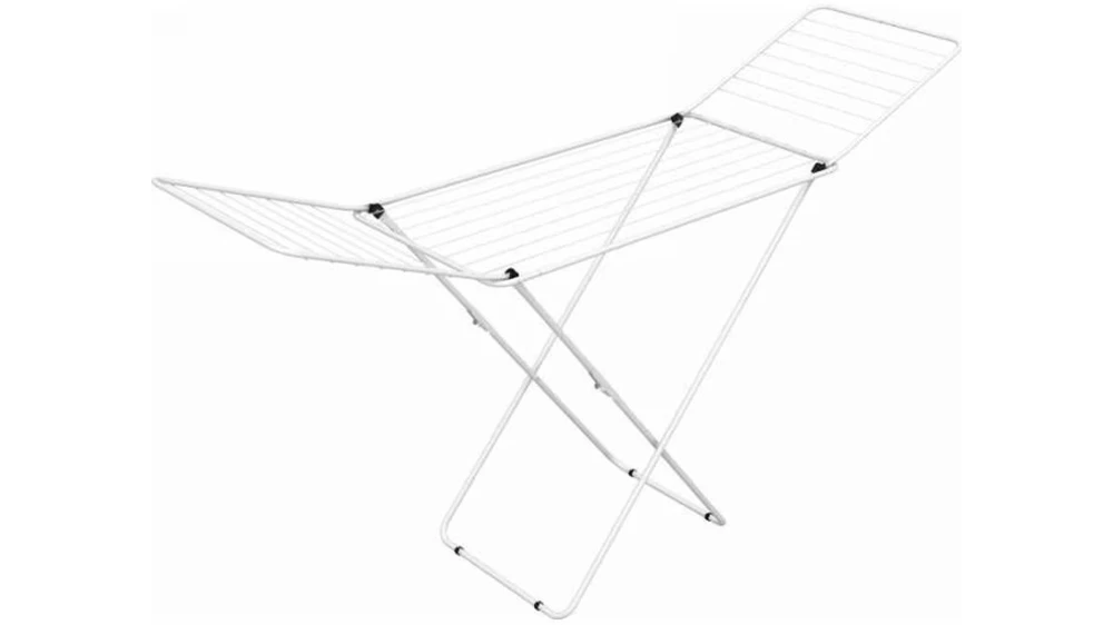 Su&scaron;&aacute;k na pr&aacute;dlo Vileda Gimi Top 20m v rozložen&eacute;m stavu na b&iacute;l&eacute;m pozad&iacute; zobrazuj&iacute;c&iacute; celkov&yacute; design