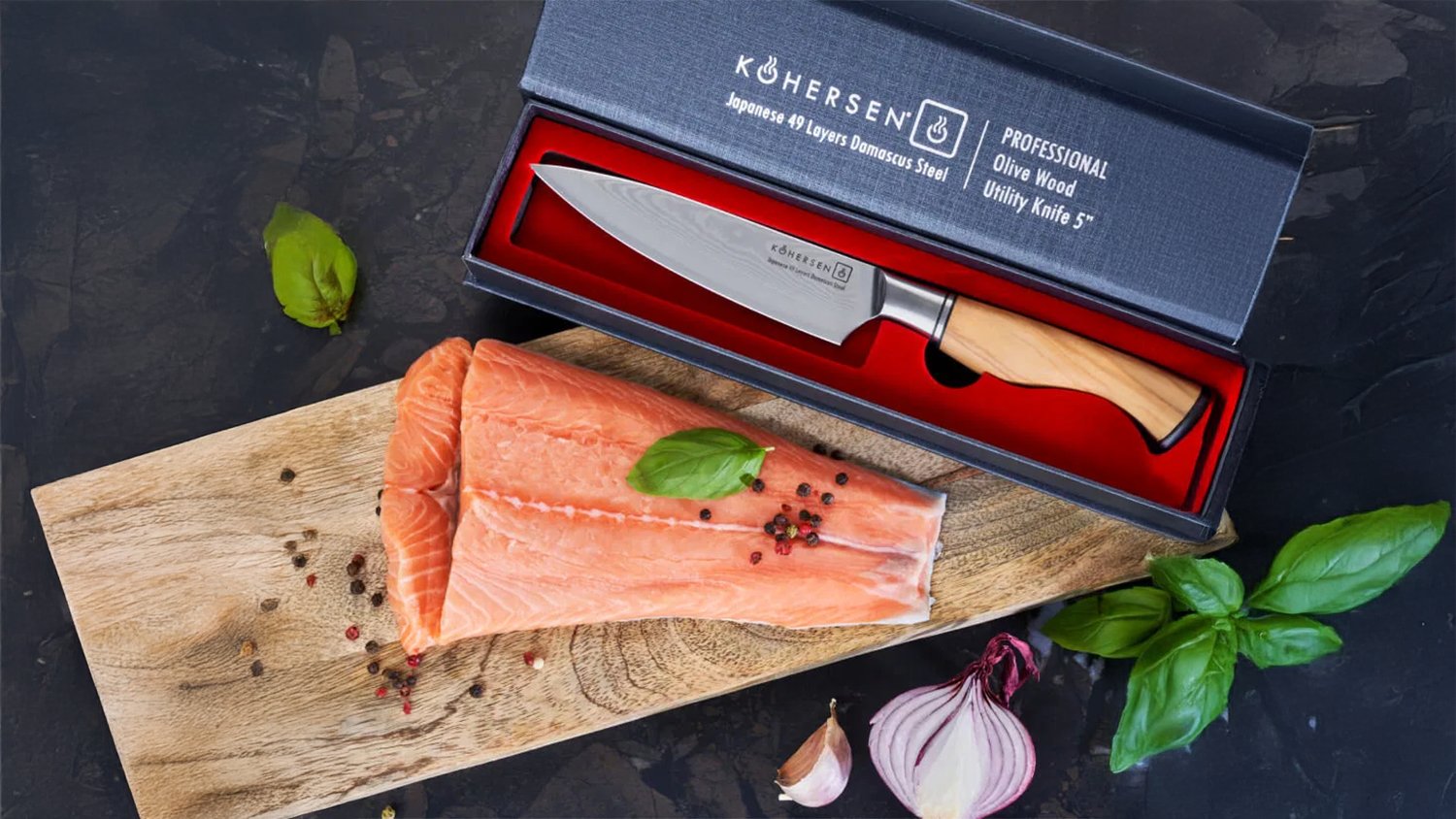 Nůž Kohersen Professional Olive Wood (21,6 cm) v pouzdře