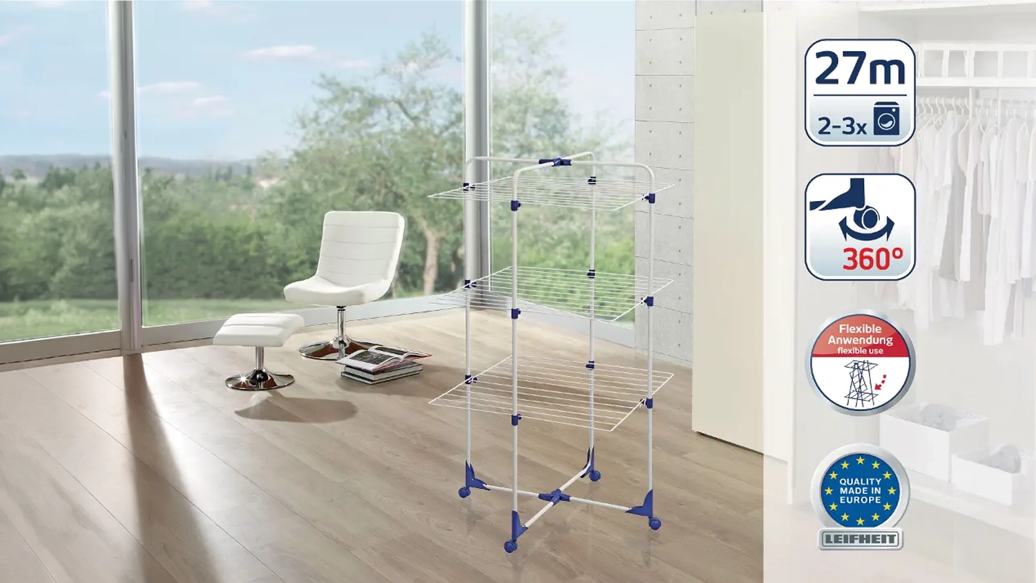Su&scaron;&aacute;k na pr&aacute;dlo Liefheit Classic Tower 270 v ob&yacute;vac&iacute;m pokoji