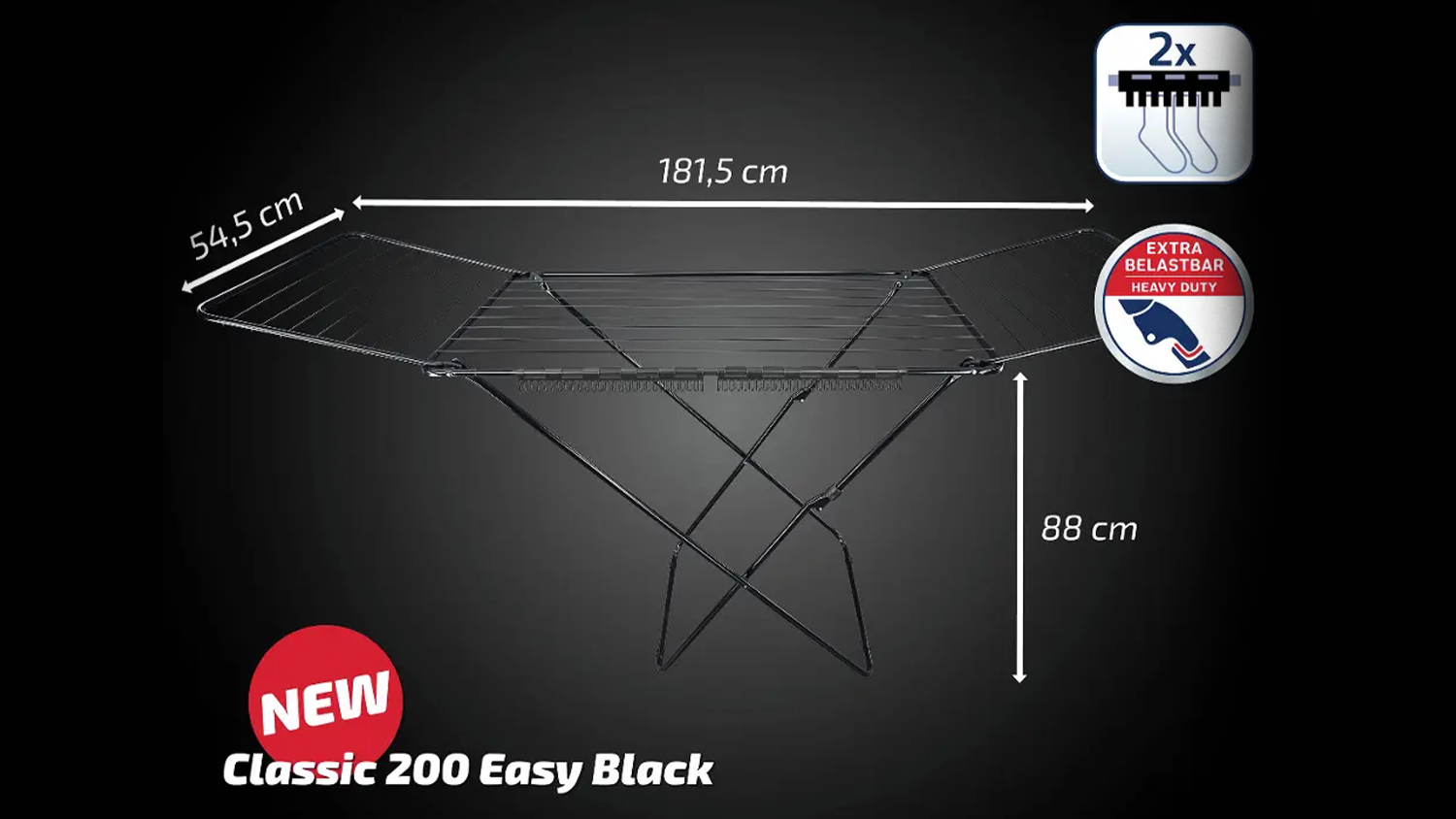 Su&scaron;&aacute;k na pr&aacute;dlo Leifheit Classic 200 Easy 81696 s rozměry