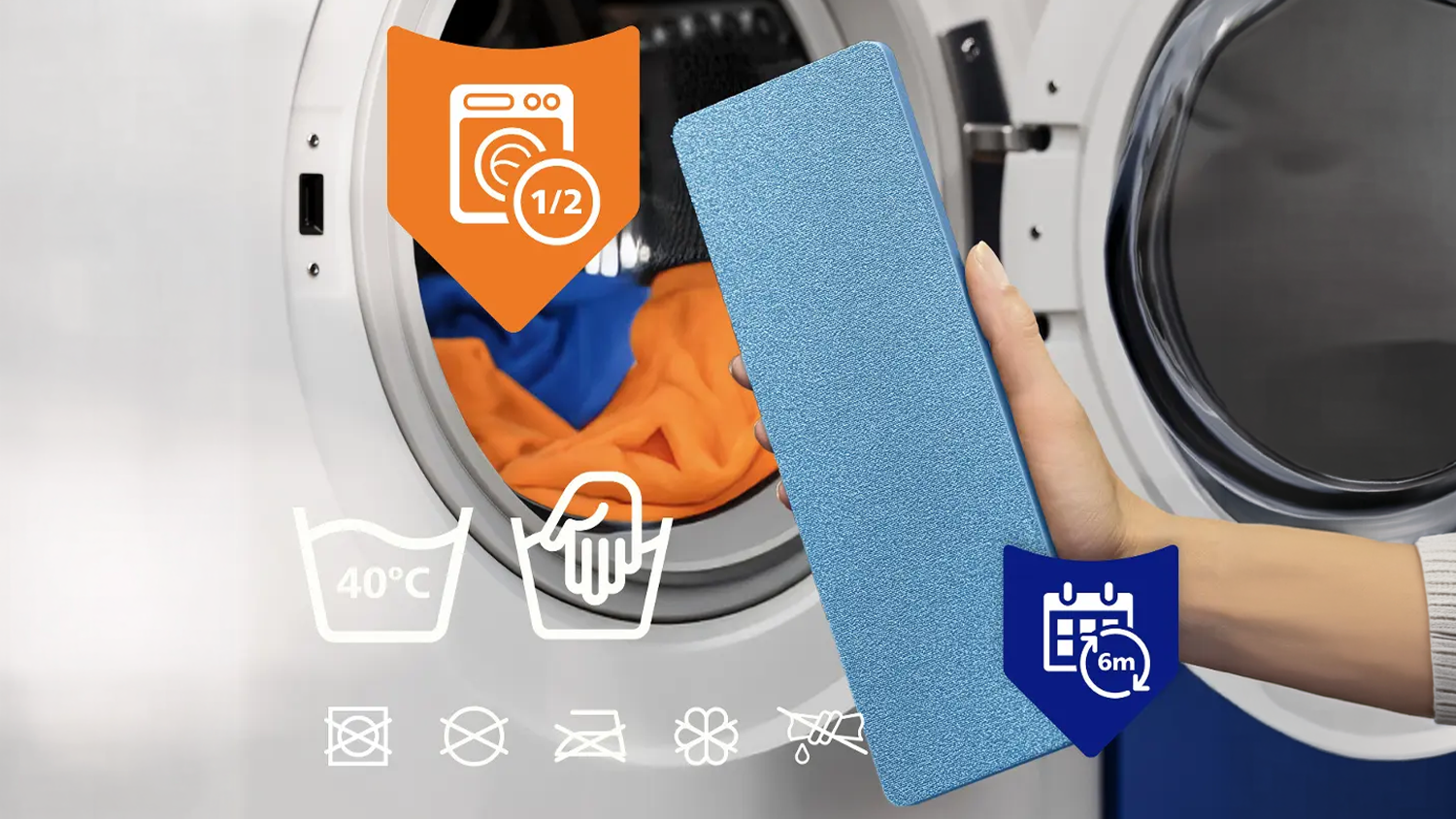 Náhradná mopovacia podložka Philips XV1884/10 OneUp pri práčke