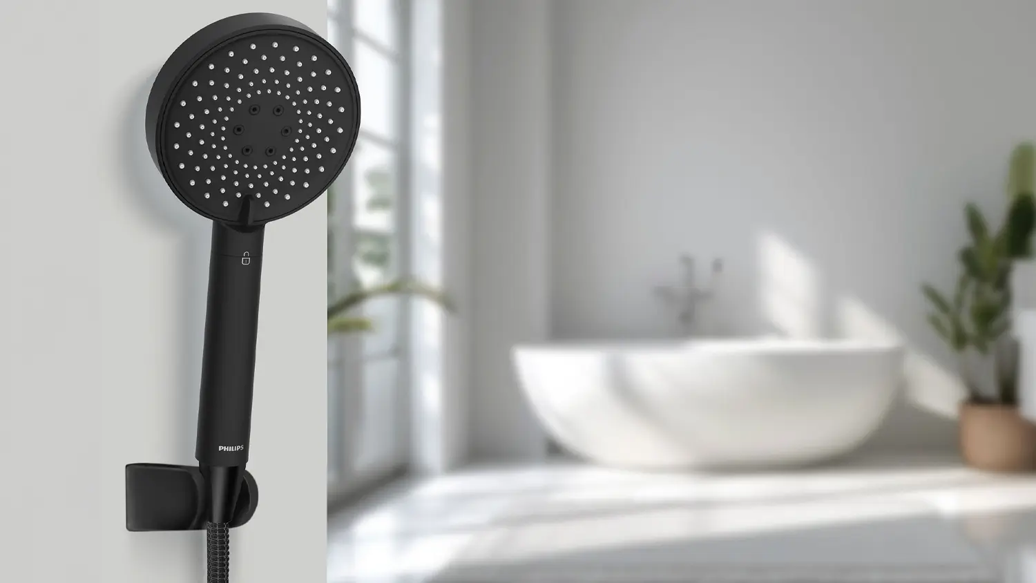Sprchov&aacute; hlavice Philips ASH1516BK/10 v koupelně