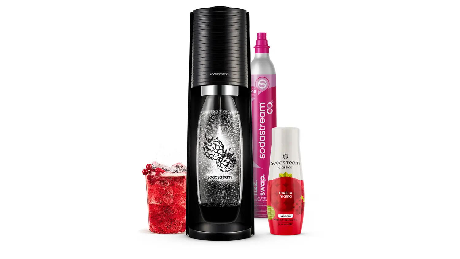 Megapack SodaStream Terra Black Malina Zero