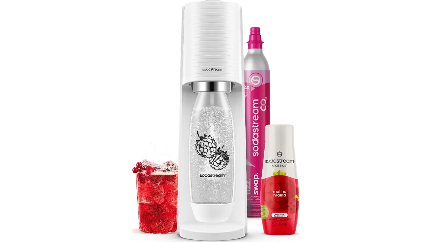 Megapack SodaStream Terra White Malina Zero
