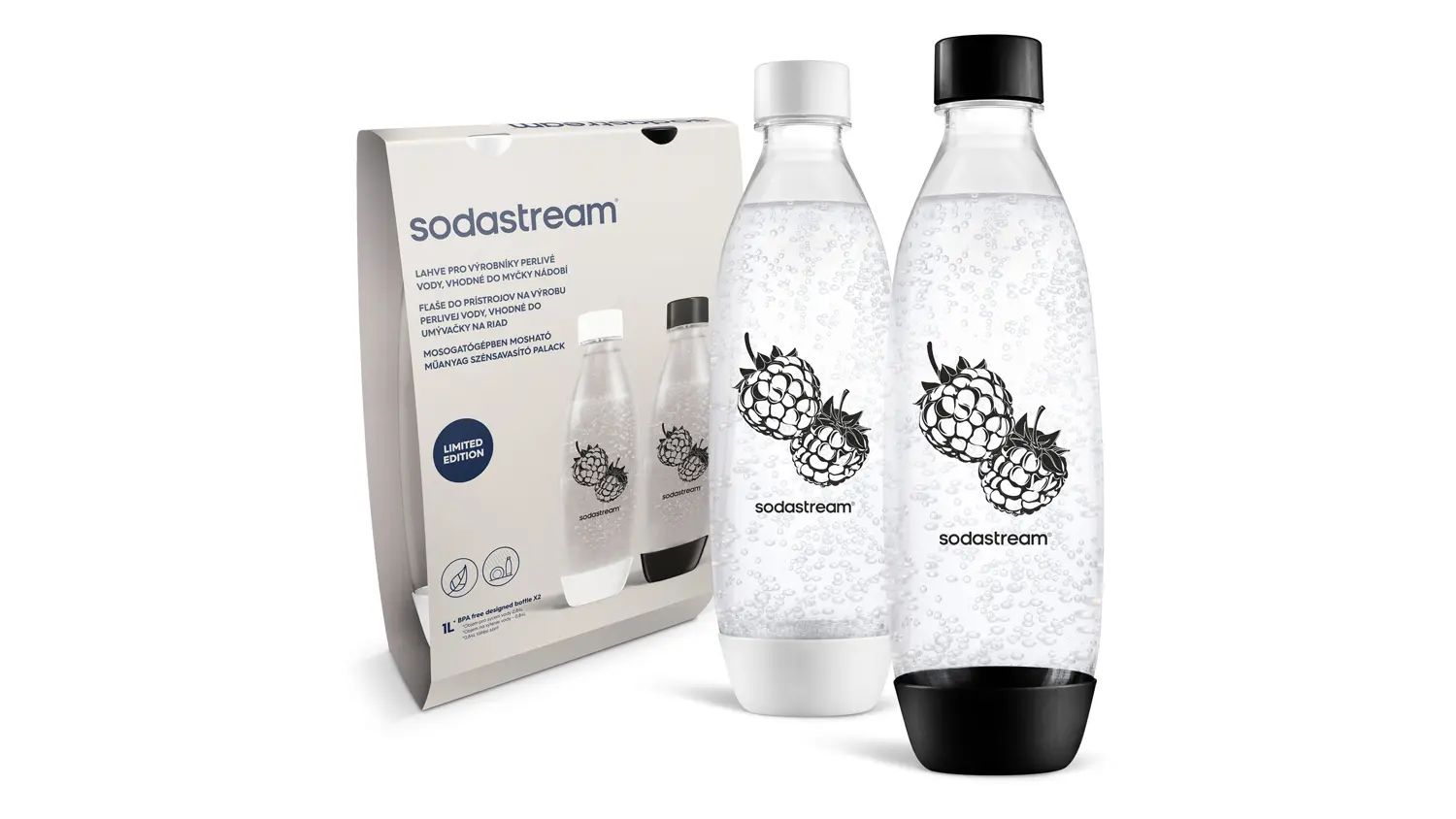 S&uacute;prava flia&scaron; SodaStream FUSE Malina 2 &times; 1 l vr&aacute;tane balenia
