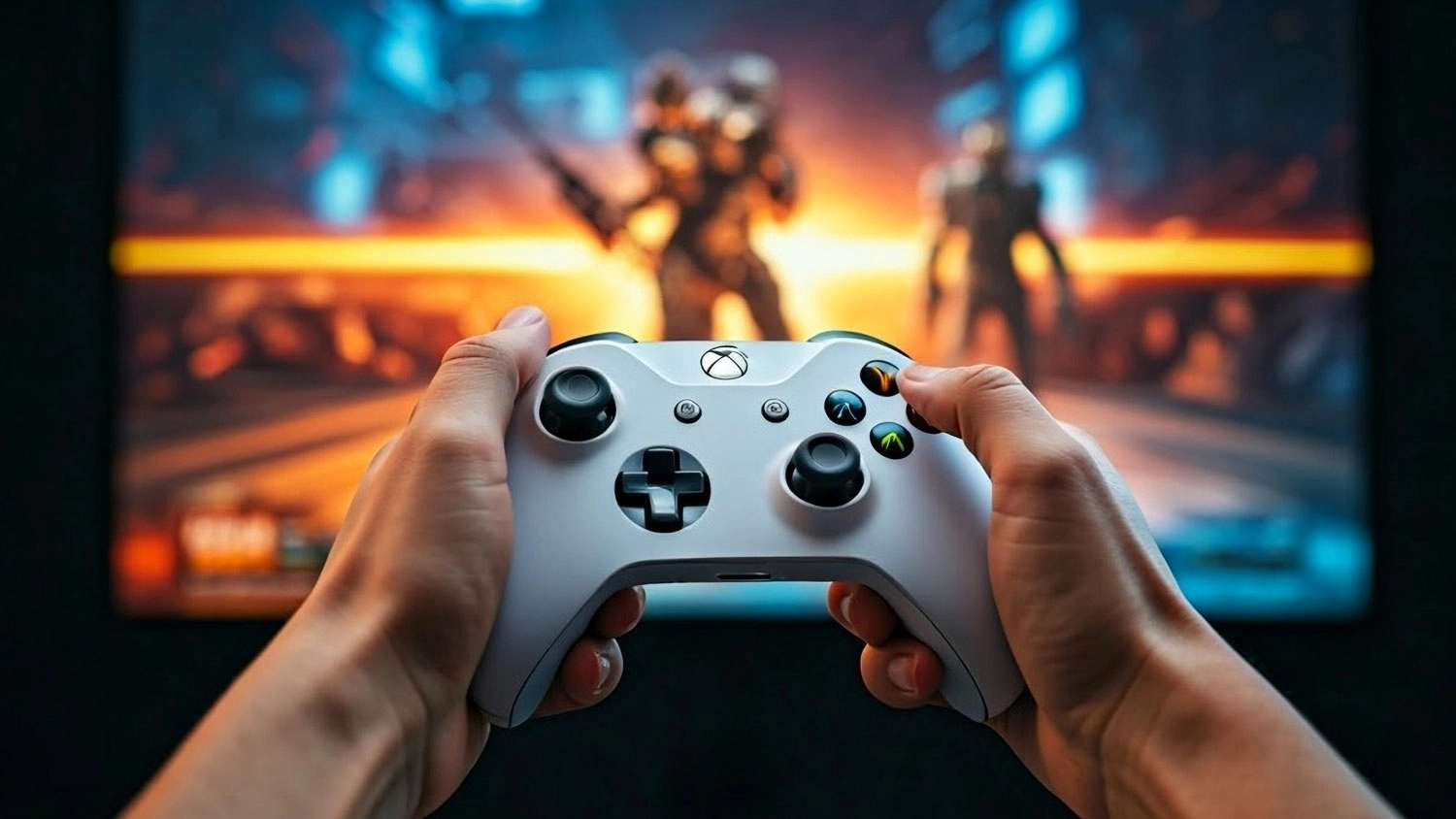 Hraní her s ovladačem PowerA Wired controller Xbox SX White