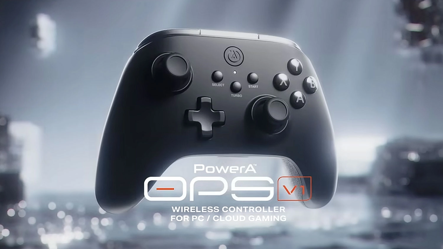 Herní ovladač PowerA Wireless Controller OPS v1 PC/Cloud na modrém pozadí