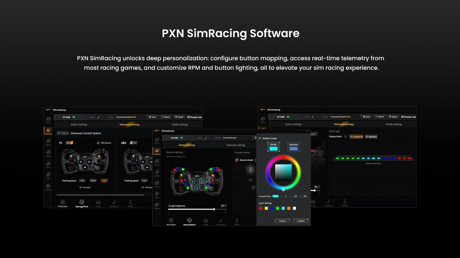 Rozhranie programu PXN SimRacing