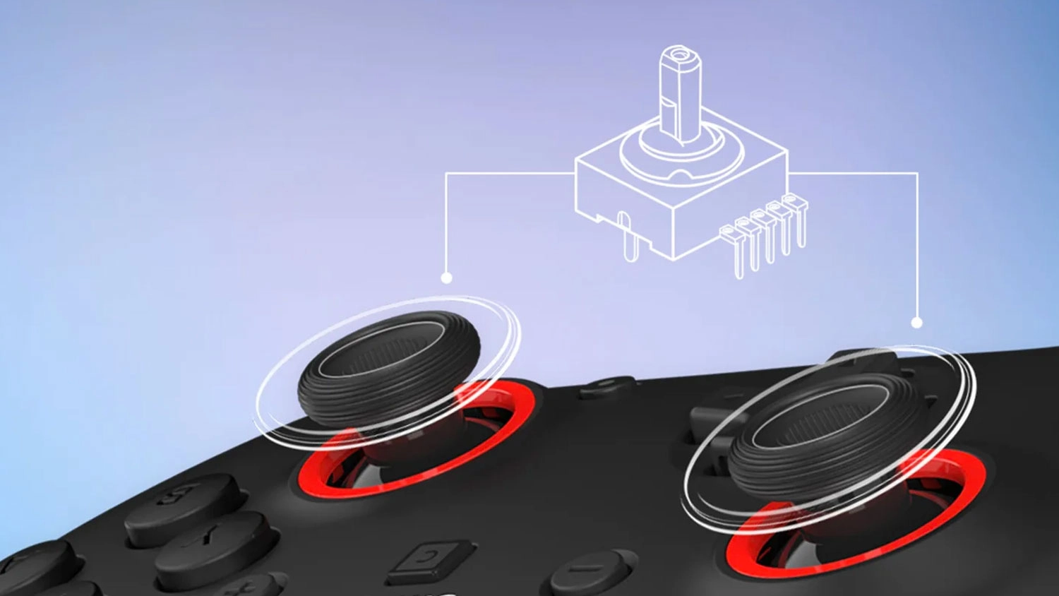 Hall-Effekt analógové páčky gamepadu Turtle Beach Rematch Wired NS2 Black