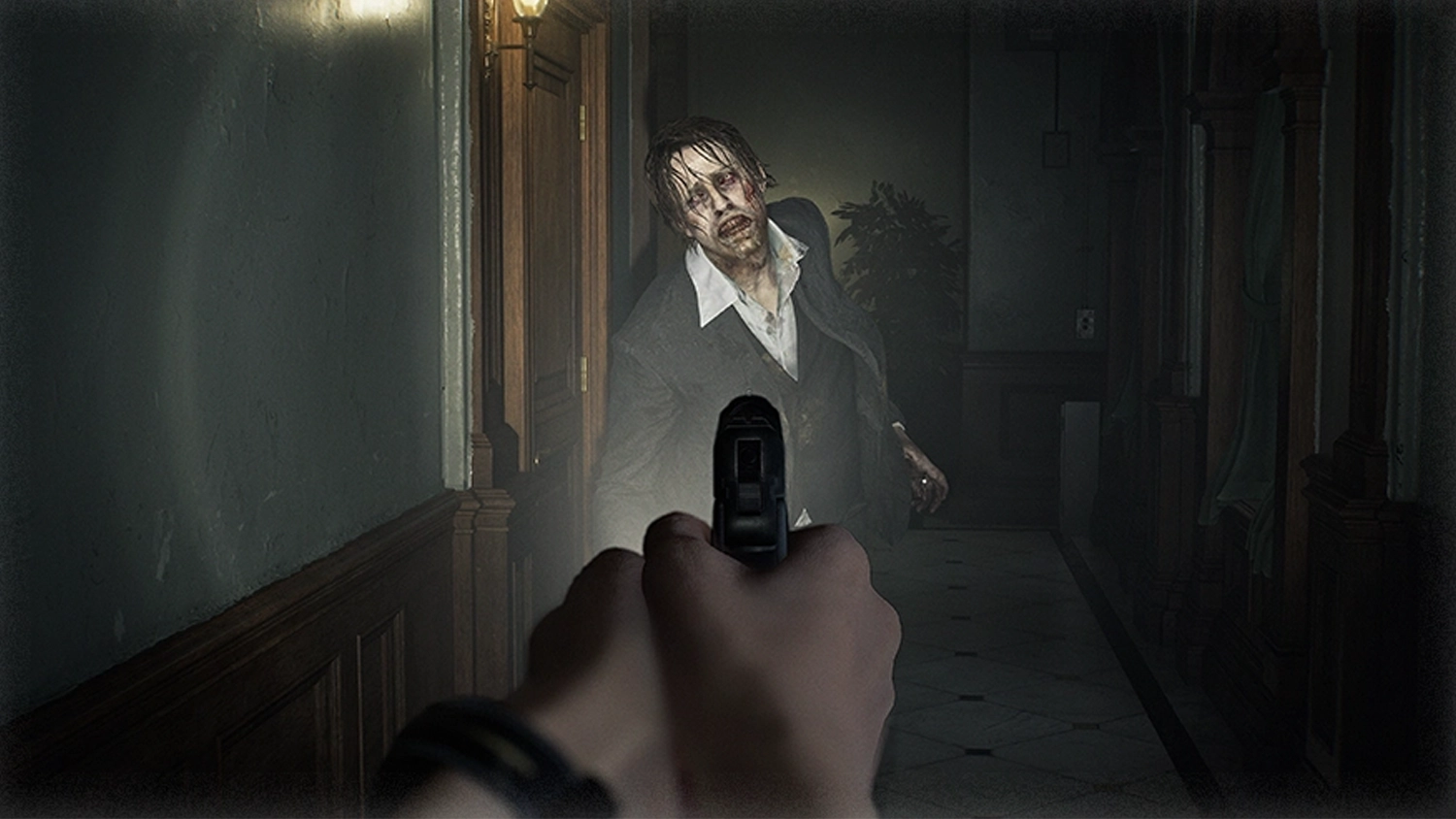 Ukážka z hry – zbraň mieri na zombie
