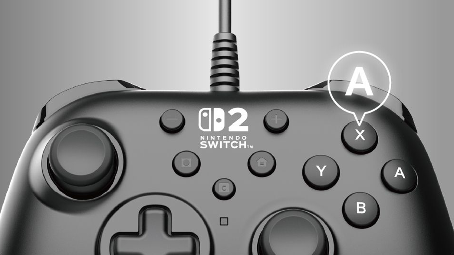 Herní ovladač Hori Switch 2 HORIPAD Turbo Black detail ovládacích tlačítek