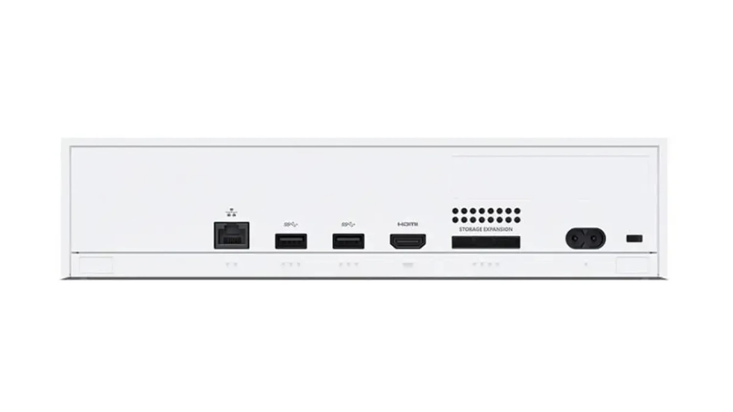 Xbox Series S &ndash; pohľad na zadn&uacute; časť konzoly