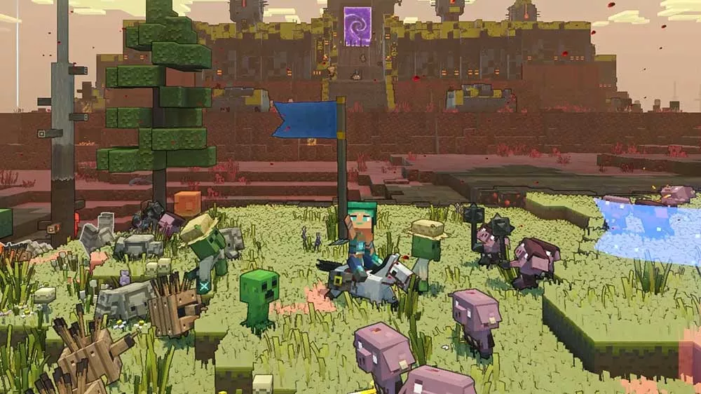 Minecraft Legends Deluxe Edition (Nintendo Switch) – obrana před nepřáteli. Ukázka ze hry_03