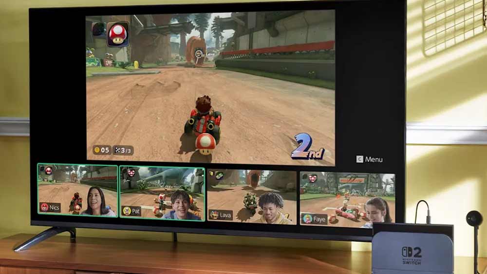 Hraní Mario Kart World se zapnutou funkcí GameChat_05