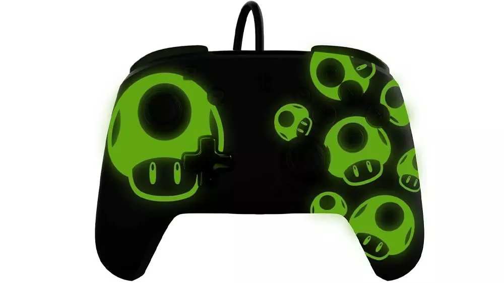 Sv&iacute;t&iacute;c&iacute; hern&iacute; ovladač PDP Padwired Rematch GITD-Mario 1UP_02