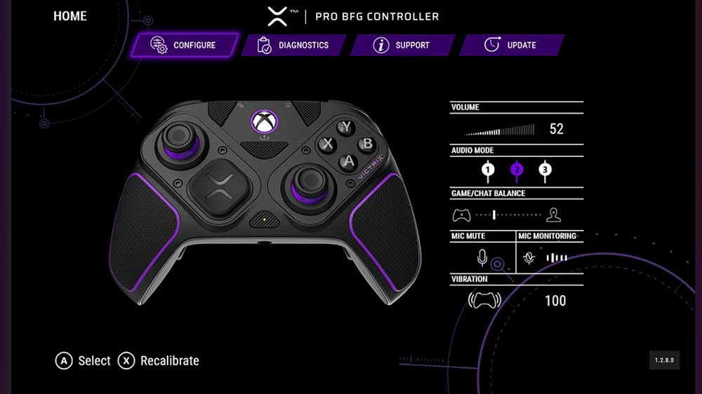 Aplikace Victrix Control Hub u bezdrátového ovladače PDP Victrix Pro BFG_03