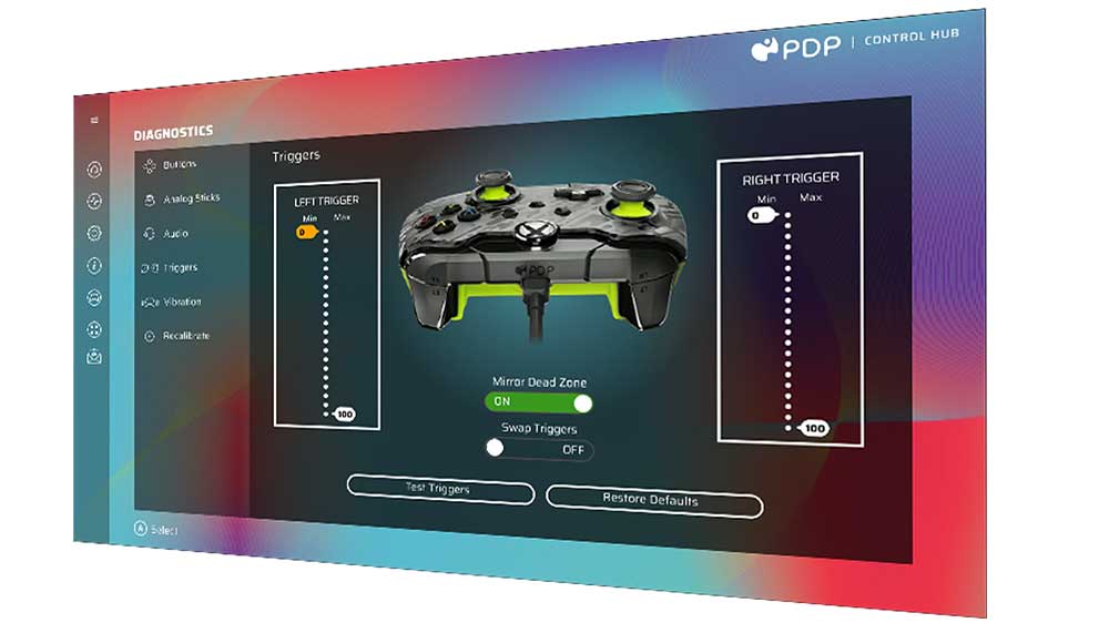 Úprava nastavení gamepadu PDP Wired Controller pro Xbox v aplikaci PDP Control Hub_04