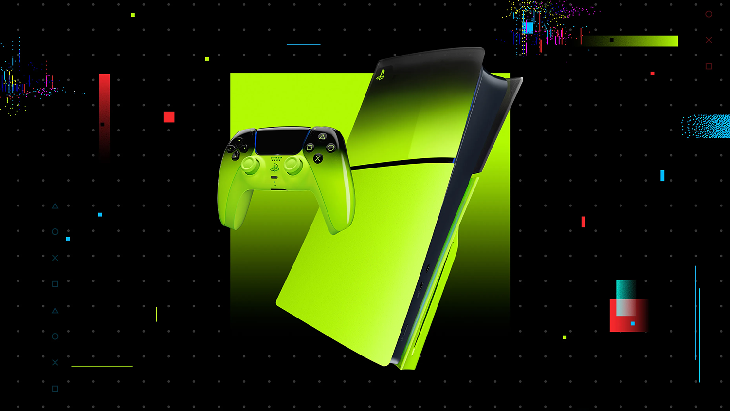 Bezdrátový ovladač Sony DualSense HYPERPOP Remix Green s konzolí