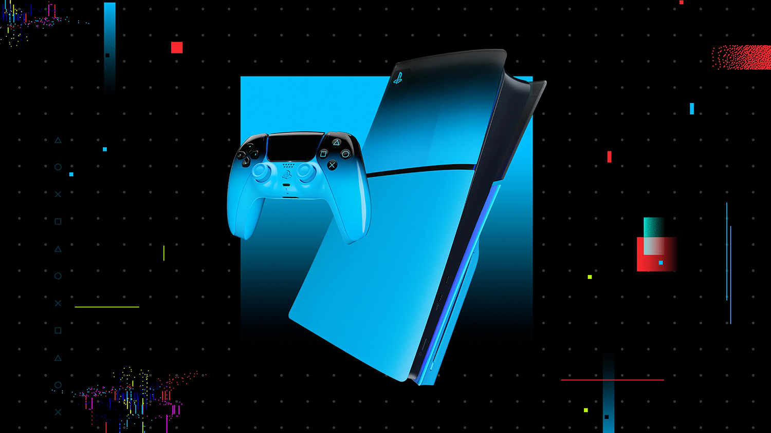 Bezdrátový ovladač Sony DualSense HYPERPOP Rhythm Blue s konzolí