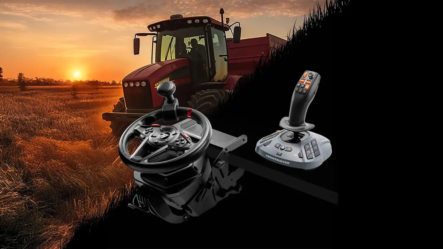 Herní sada Thrustmaster T128 SimTask Pack volant + pedály s pozadím traktoru