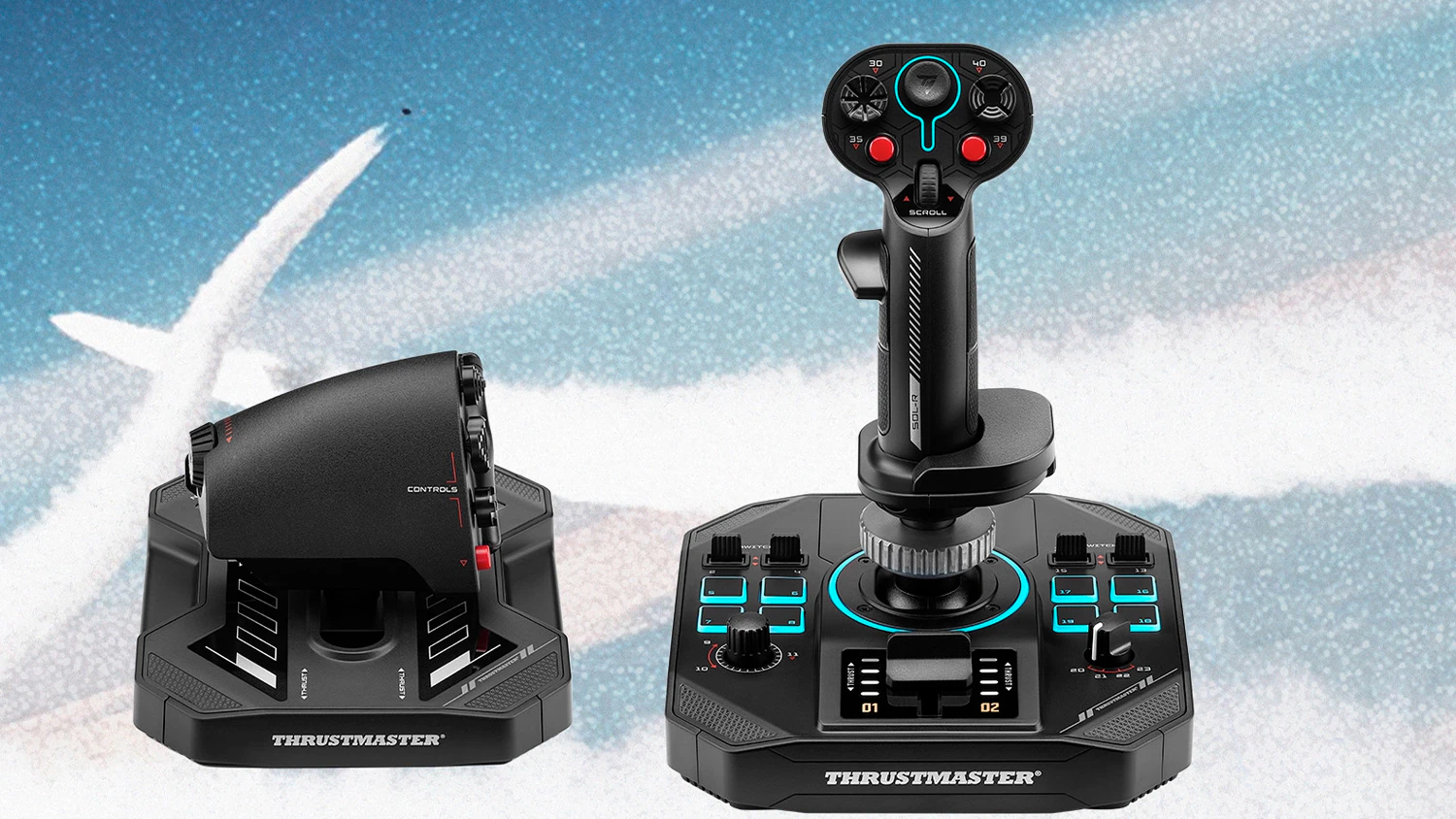 Thrustmaster Sol-R 4 Hotas s modr&yacute;m pozad&iacute;m
