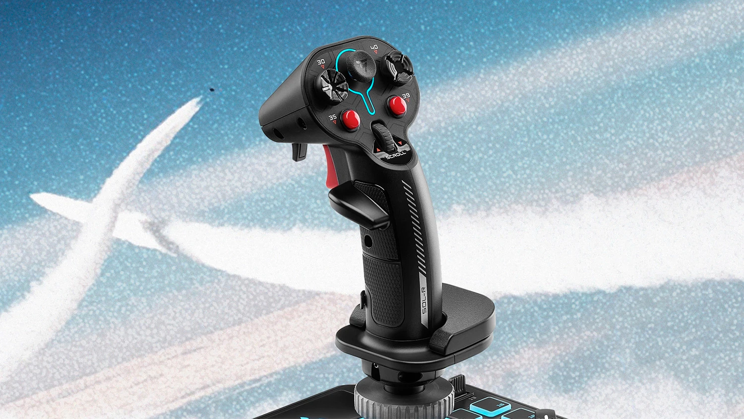 Joystick Thrustmaster Sol-R 4 s pozad&iacute;m nebe