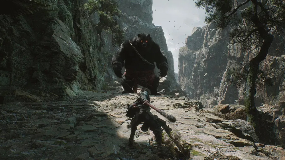 Souboj s medvědem ve hře na konzoli BLACK MYTH: WUKONG PS5_03