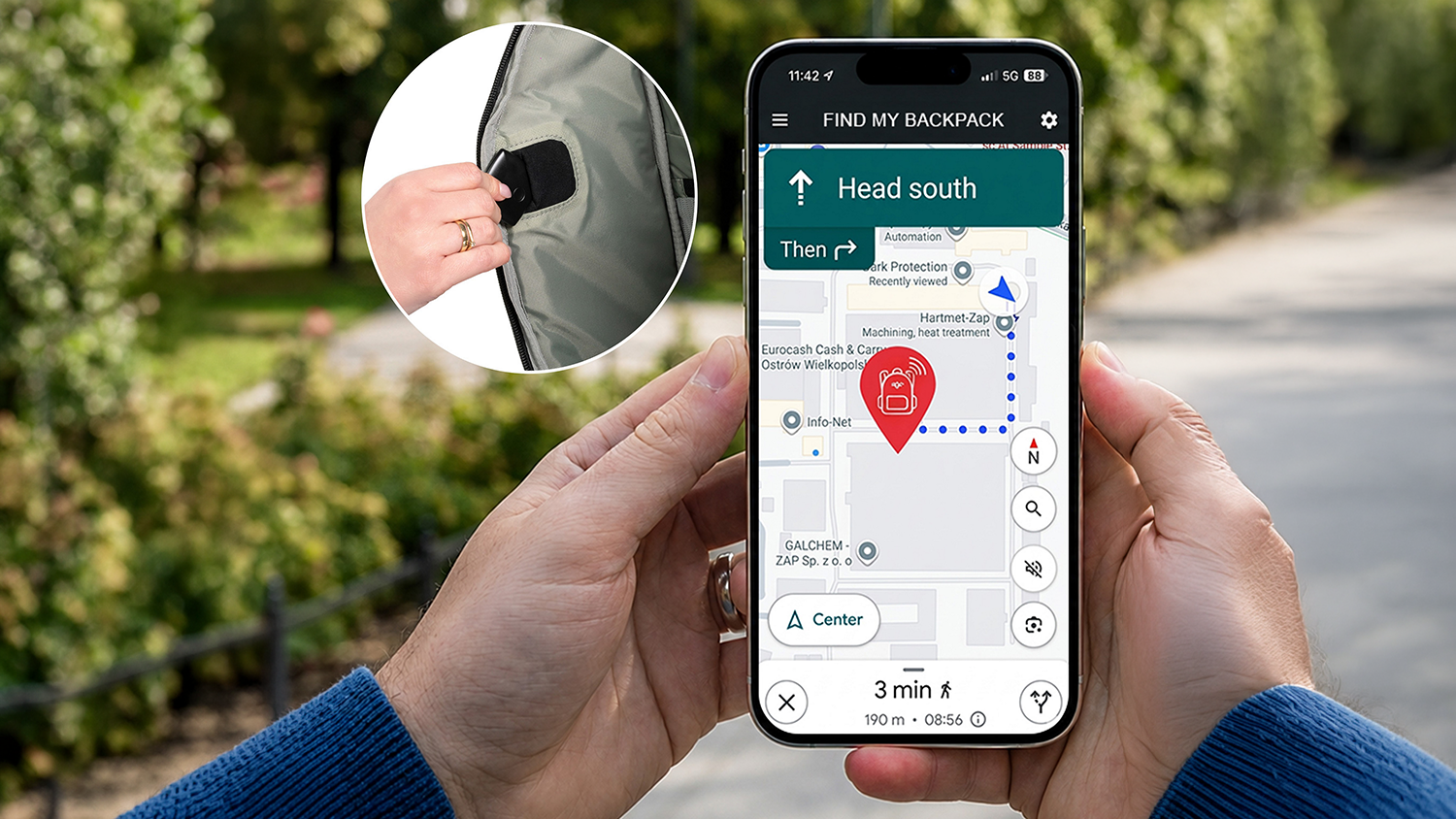 Mobilní telefon se sledovací aplikací pro batoh 3mk HARDY 180