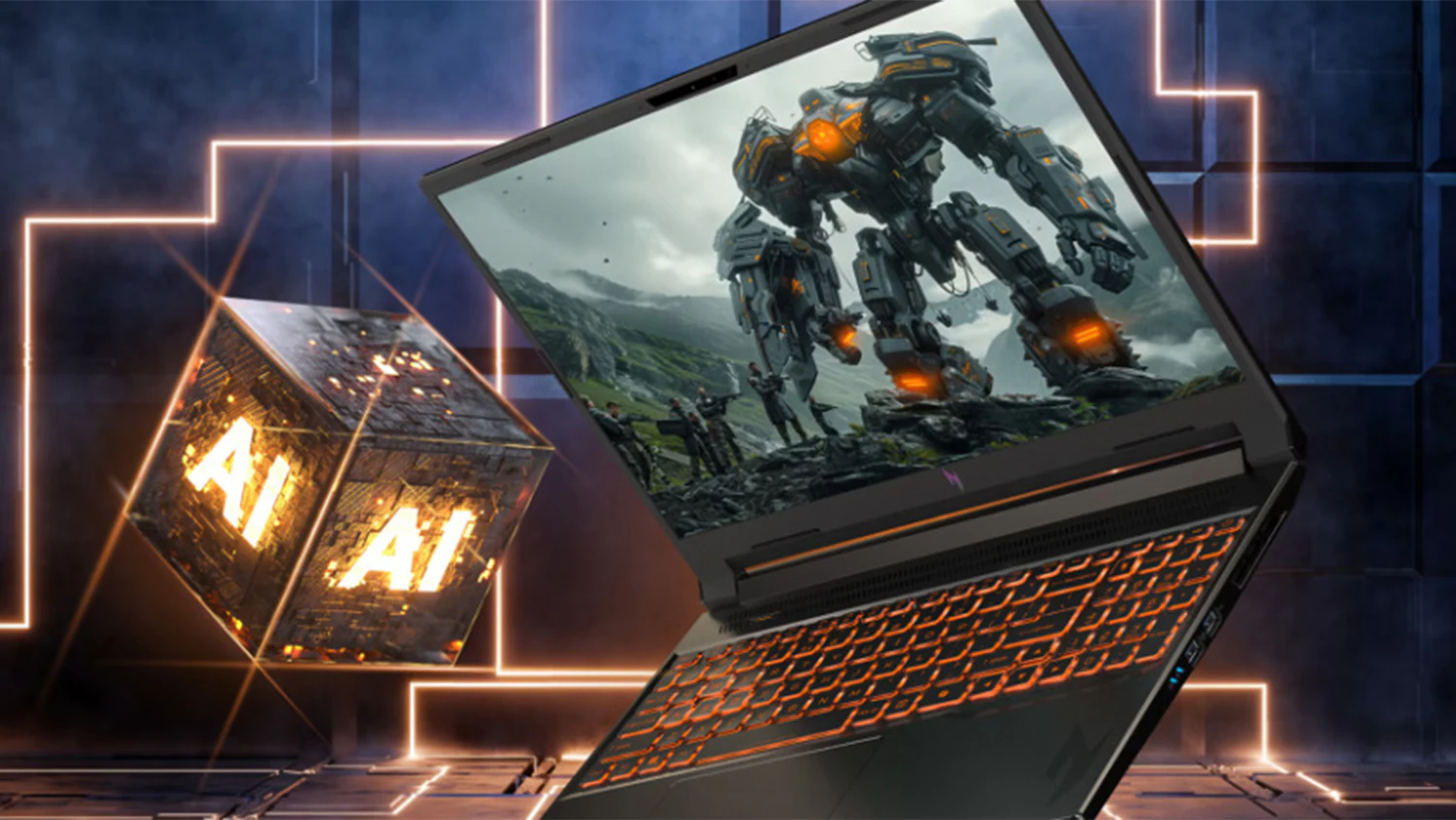 Grafické pozadí s notebookem Acer