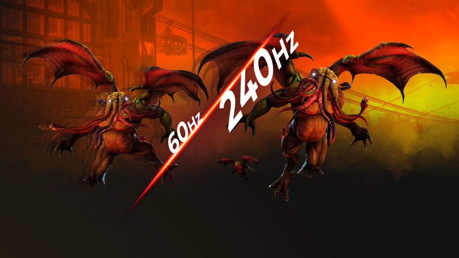 Grafick&eacute; zn&aacute;zornenie rozdielu v obnovovacej frekvencii.