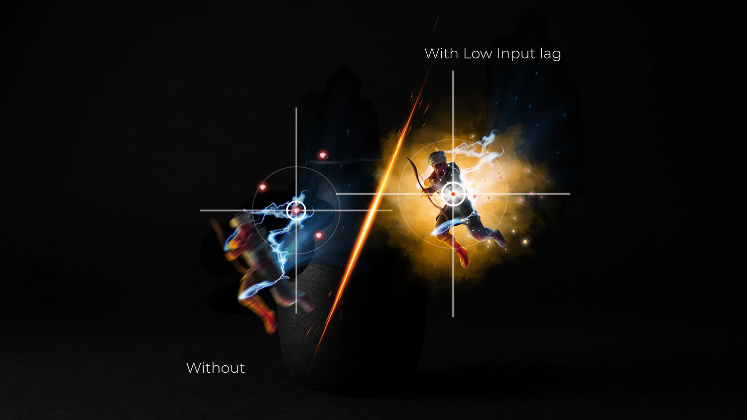 Porovnání zapnutého a vypnutého režimu Low Input Lag