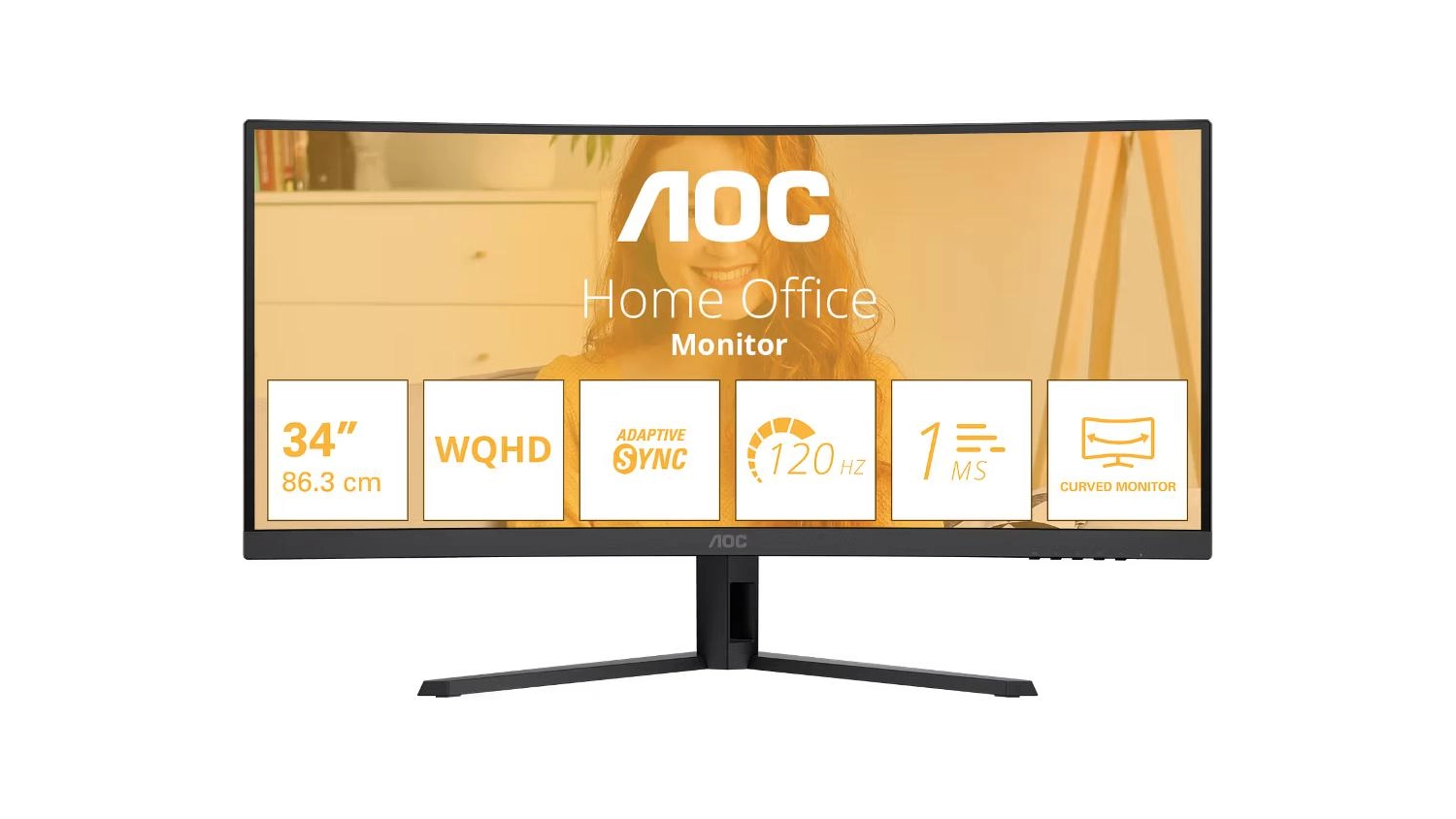 Monitor AOC CU34B3E černý zepředu
