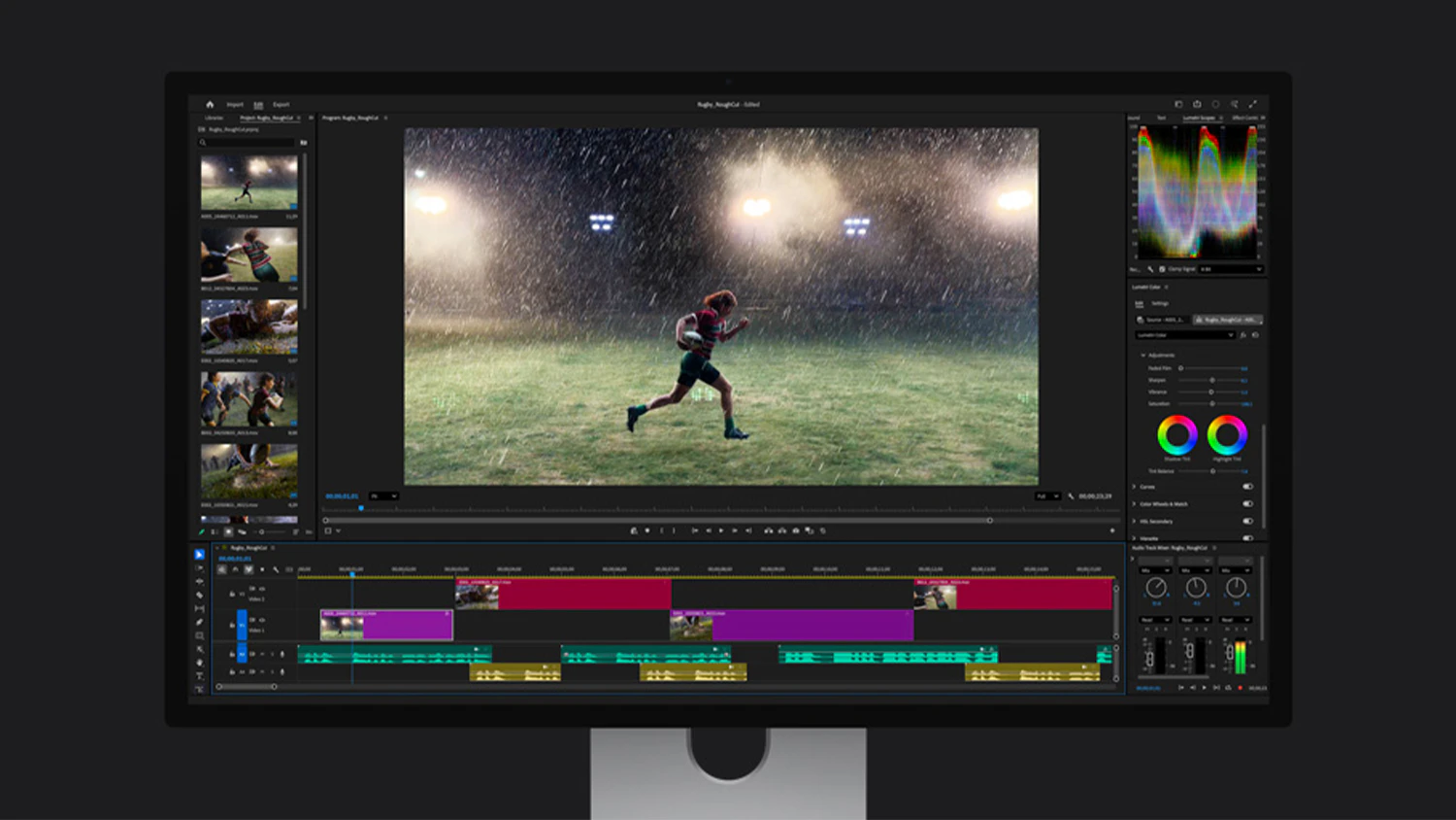 Střih videa na monitoru Apple Studio Display XDR 2026