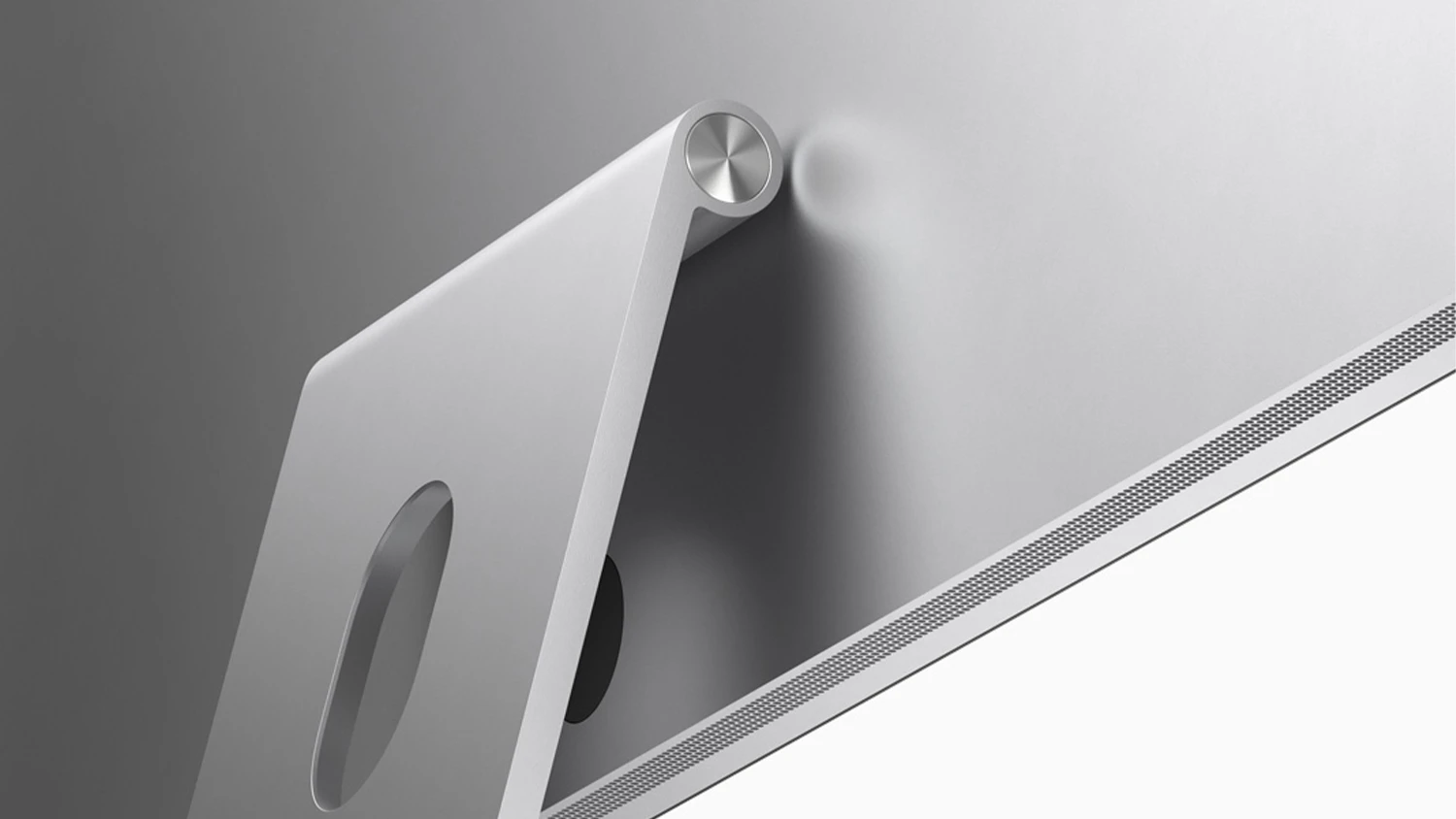 Detail na stojan monitoru Apple Studio Display 2026