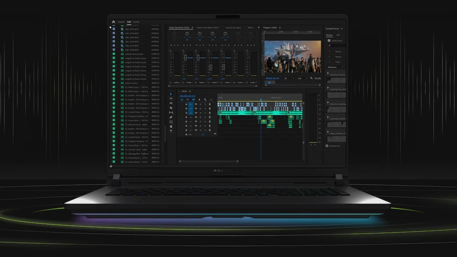 Notebook ASUS ROG Strix G18 s vizualizáciou zvuku