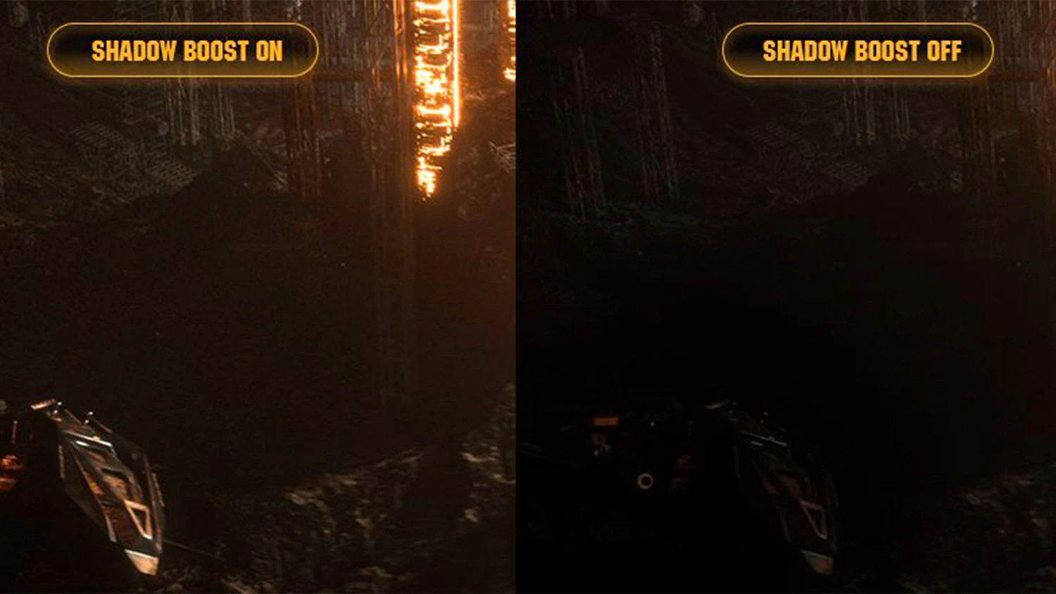 Porovnanie obrazu s funkciou Shadow Boost a bez nej